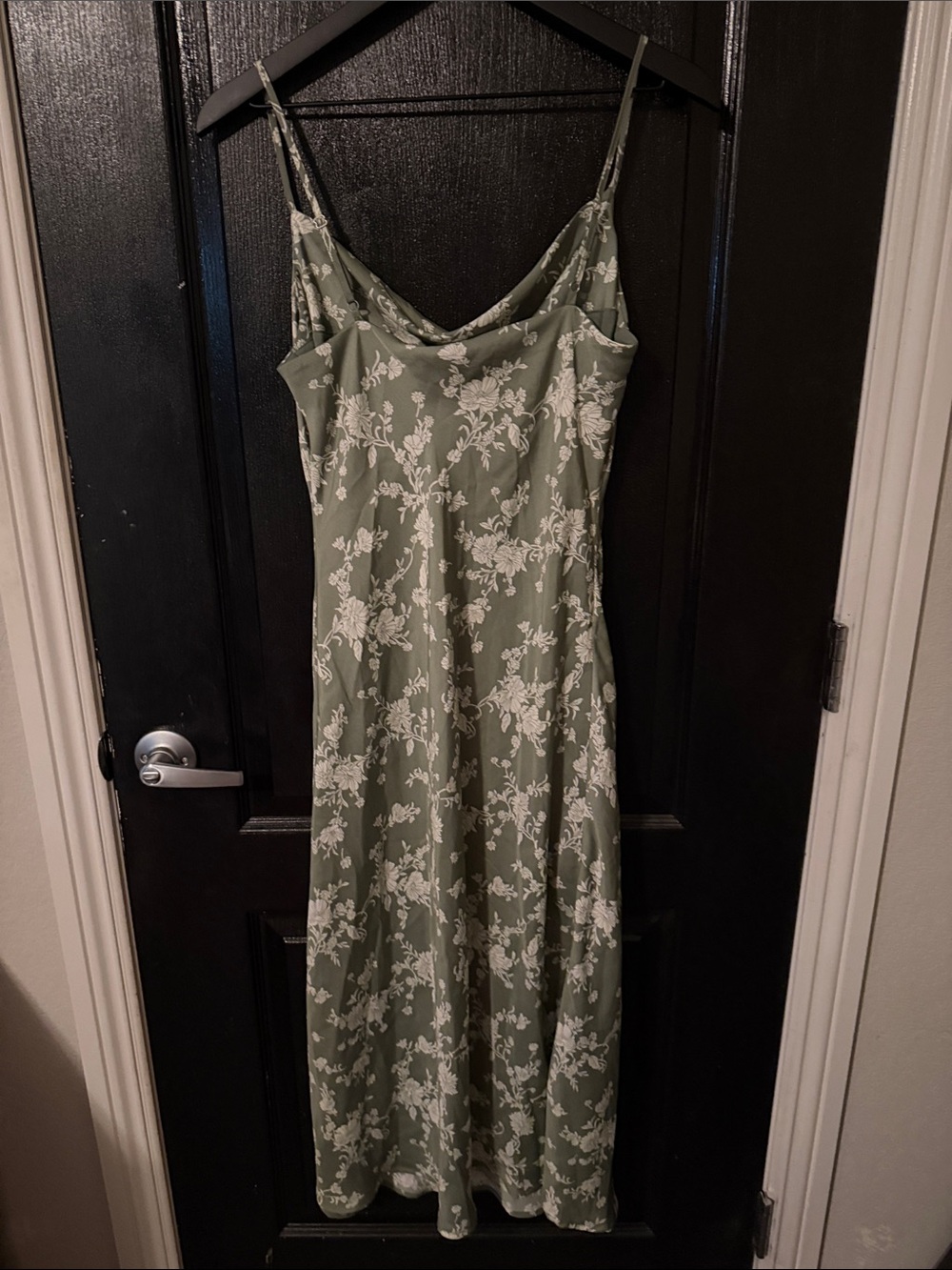 Altar’d State Sage Green Floral Dress with Cowl Neck - Picture 6 of 7